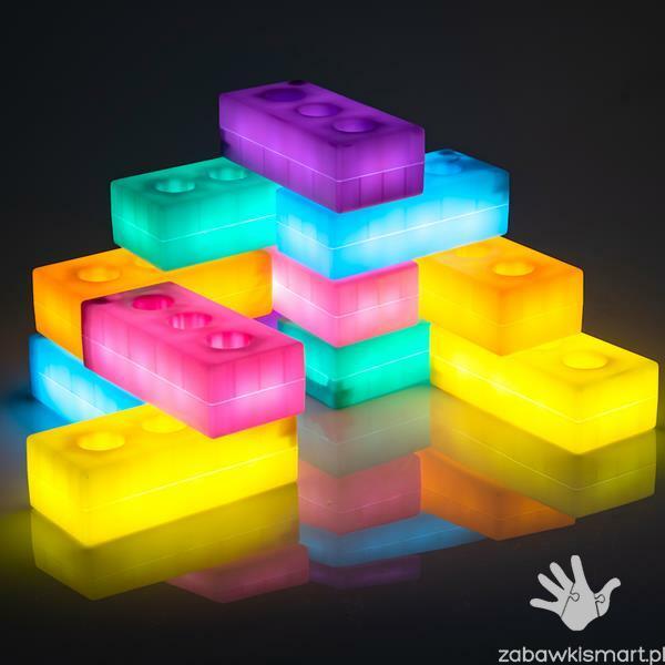 Świecące klocki budowlane TTS- zestaw 12 sztuk
