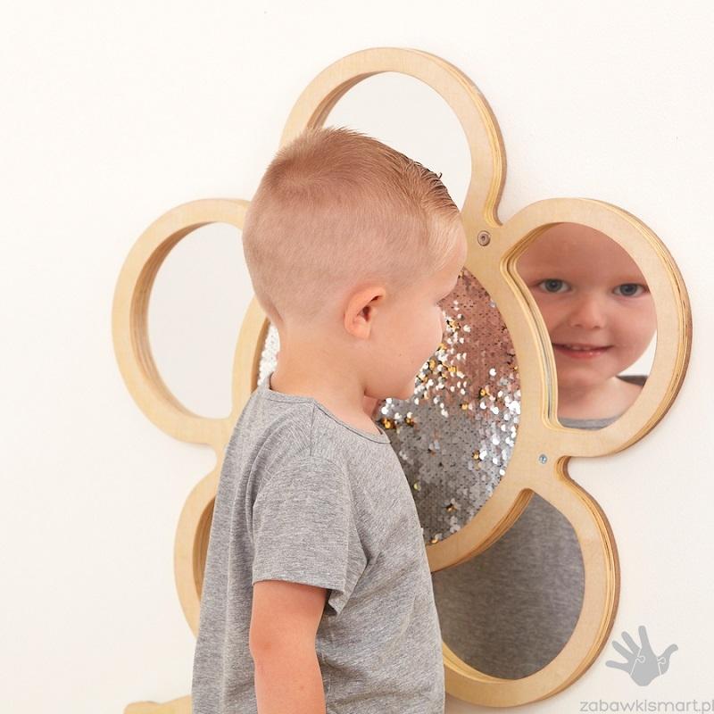 Sensoryczny panel ścienny (cekinowo- lustrzany) TTS- Stokrotka