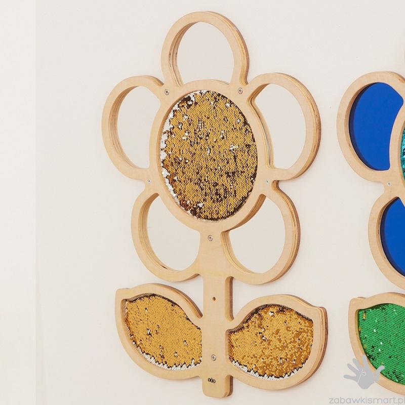 Sensoryczny panel ścienny (cekinowo- lustrzany) TTS- Stokrotka - obrazek 3