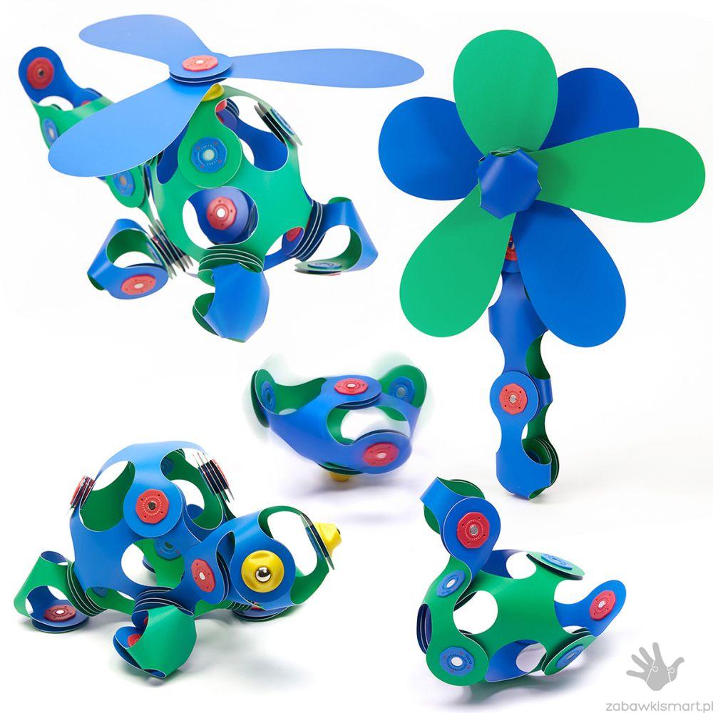 Klocki magnetyczne CLIXO CREW PACK (zielono- niebieskie) - obrazek 2