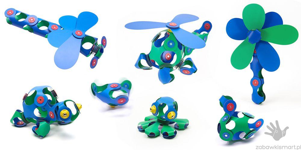 Klocki magnetyczne CLIXO CREW PACK (zielono- niebieskie) - obrazek 3