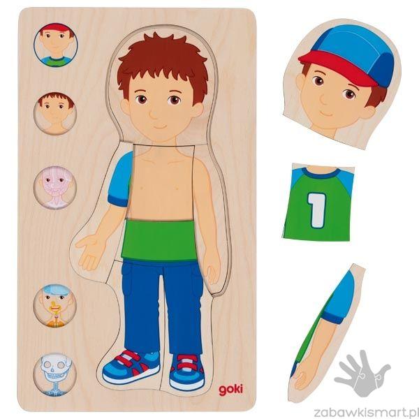 Puzzle warstwowe Chłopiec- ciało człowieka od wewnątrz Goki