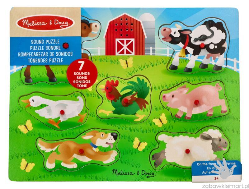 Puzzle dźwiękowe Melissa & Doug-  Zwierzęta z farmy