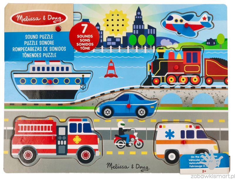 Puzzle dźwiękowe Melissa & Doug- Pojazdy