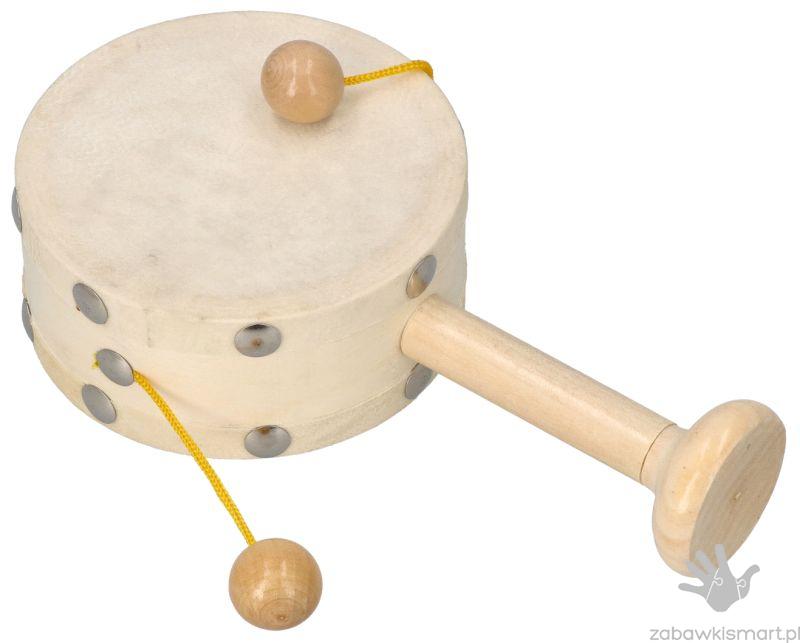 Ręczny bębenek z kulkami natural- Bino
