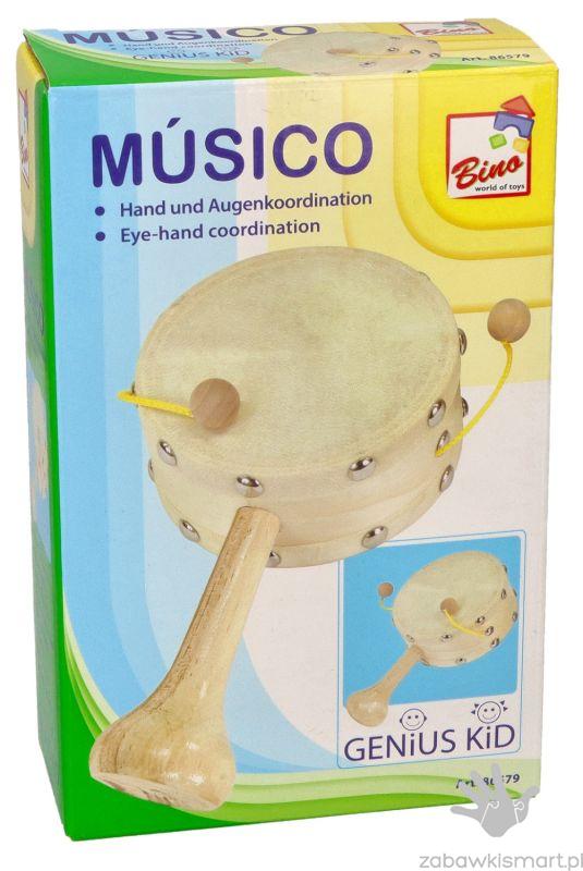 Ręczny bębenek z kulkami natural- Bino - obrazek 4