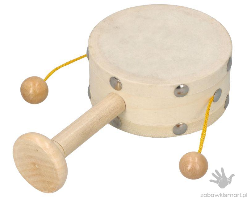 Ręczny bębenek z kulkami natural- Bino - obrazek 3