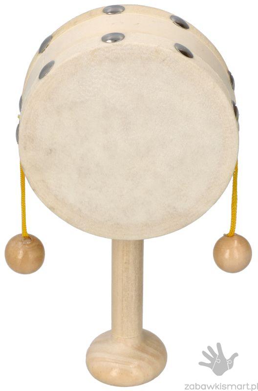 Ręczny bębenek z kulkami natural- Bino - obrazek 2