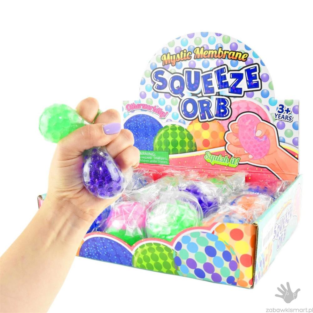 Piłka- gniotek dwukolorowy z kuleczkami 6 cm (Robetoy) - obrazek 2