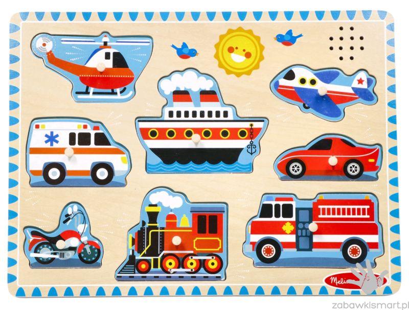 Puzzle z dźwiękiem Melissa & Doug- Pojazdy