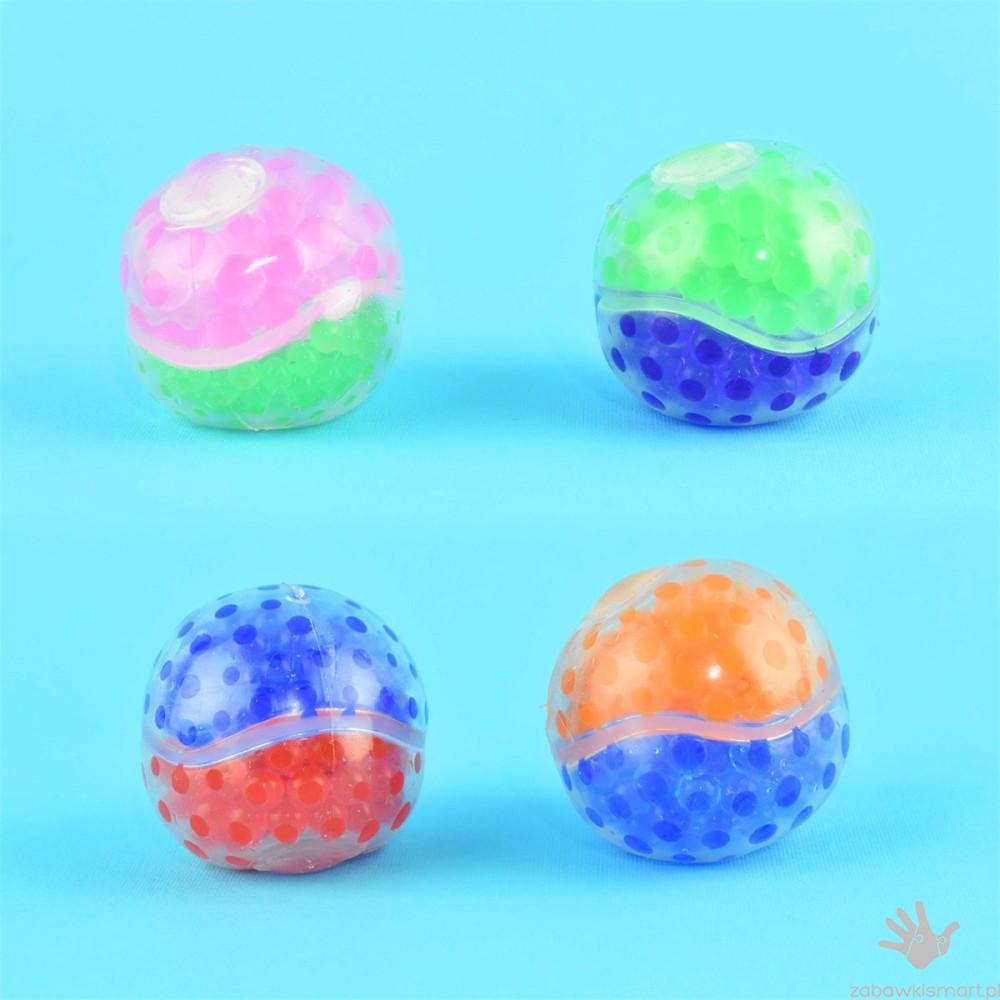 Piłka- gniotek dwukolorowy z kuleczkami 6 cm (Robetoy)