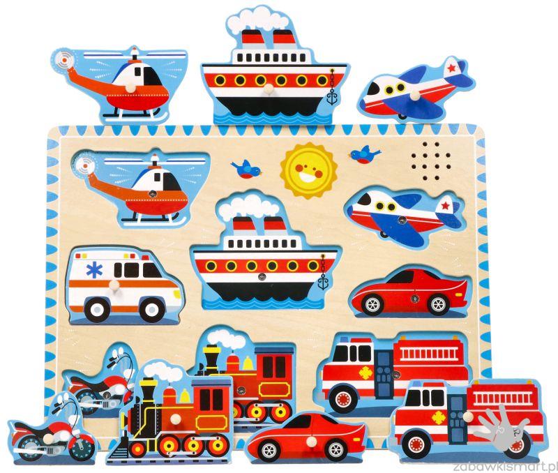 Puzzle z dźwiękiem Melissa & Doug- Pojazdy - obrazek 2