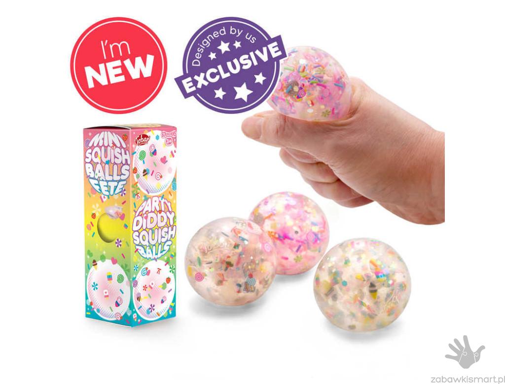 Piłeczki z żelem i drobinkami OneForFun- zestaw 3 szt.