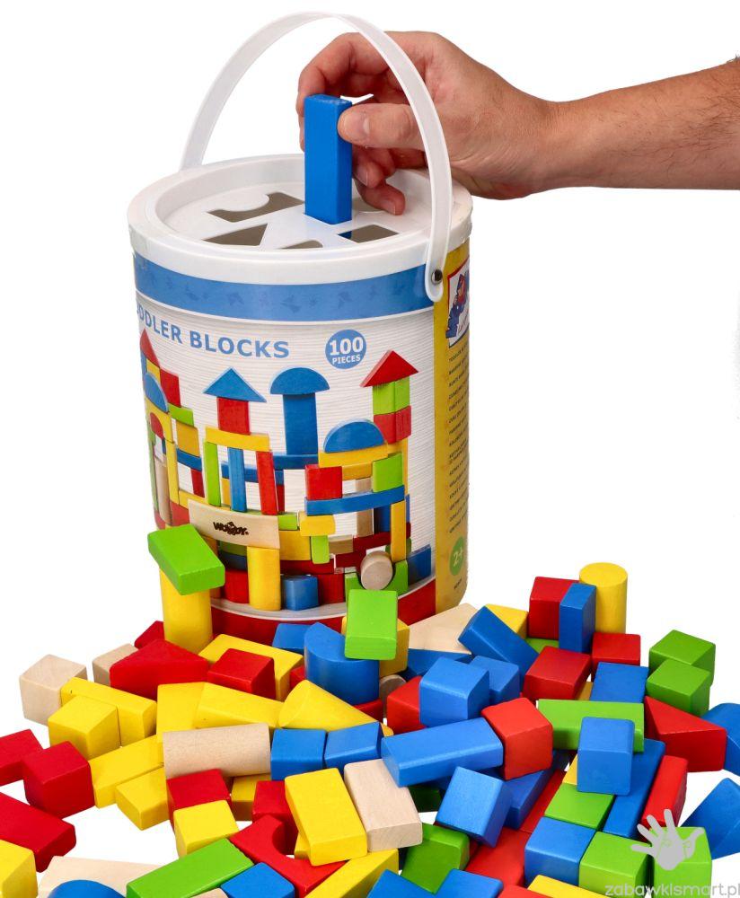 Klocki drewniane w wiaderku Woody- 100 szt. - obrazek 4