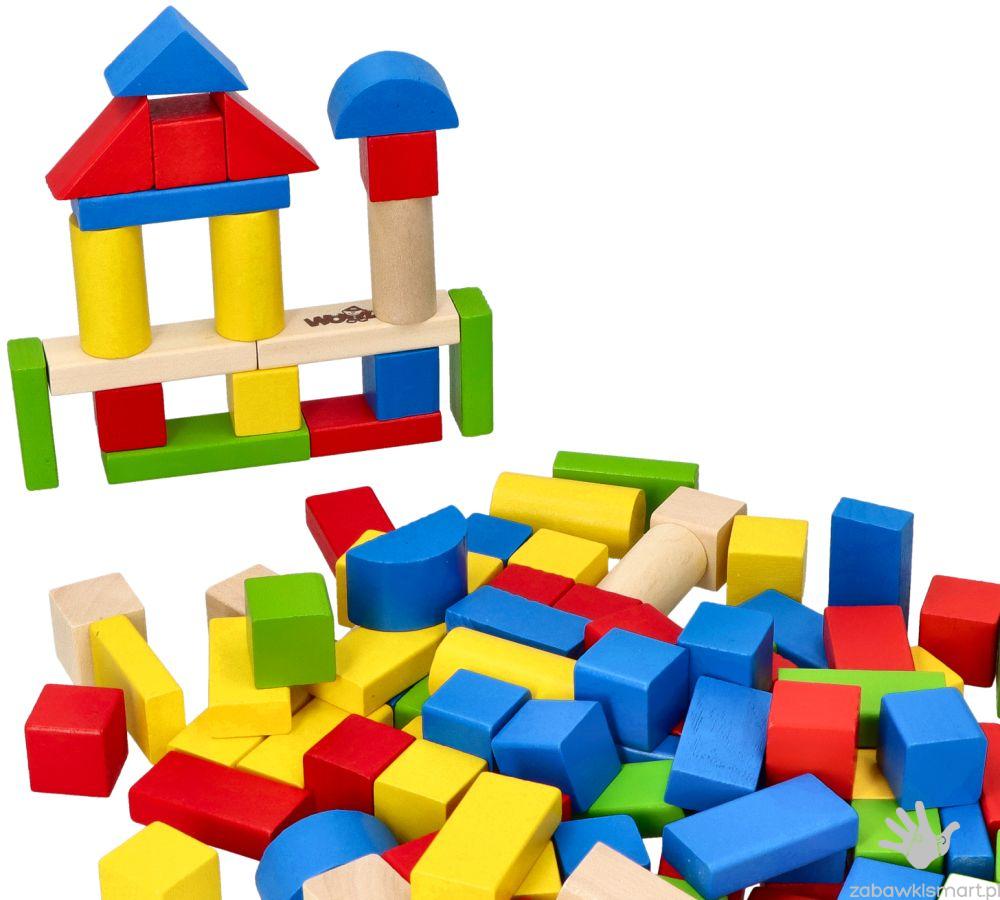 Klocki drewniane w wiaderku Woody- 100 szt. - obrazek 3