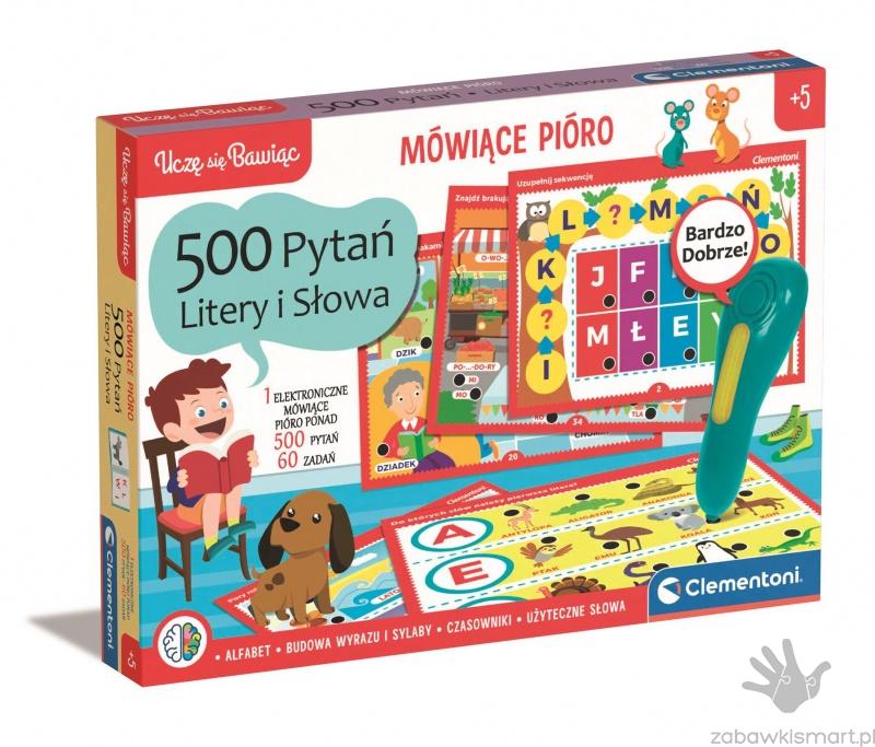 Mówiące pióro 500 pytań- Litery i słowa- Clementoni