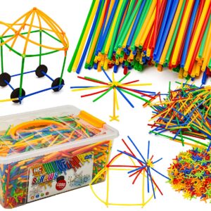 Klocki konstrukcyjne przestrzenne- elastyczne słomki z łącznikami (1200 szt.)