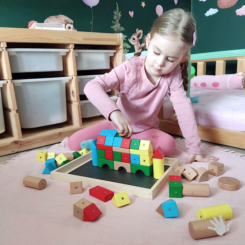 Drewniano- magnetyczne klocki WABI- zestaw 40 elementów - obrazek 4