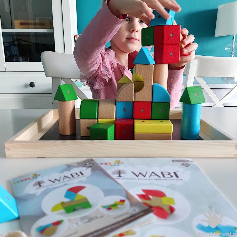 Drewniano- magnetyczne klocki WABI- zestaw 40 elementów - obrazek 2