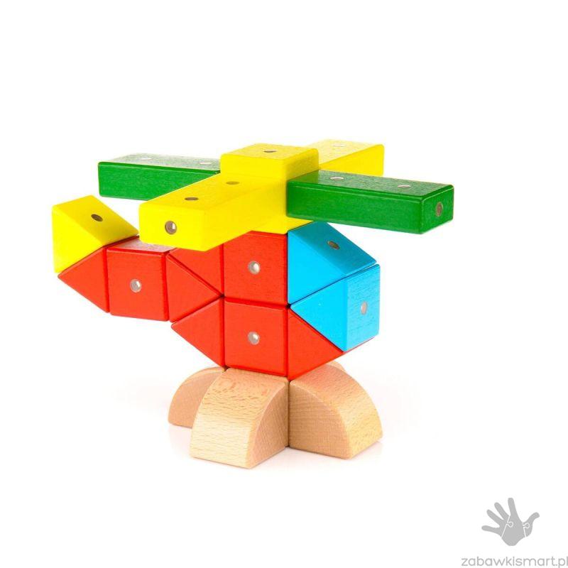 Drewniano- magnetyczne klocki WABI- zestaw 40 elementów - obrazek 12