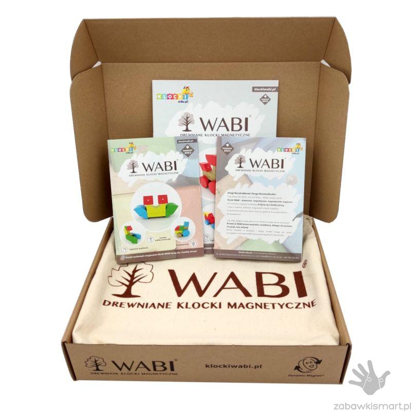 Drewniano- magnetyczne klocki WABI- zestaw 40 elementów