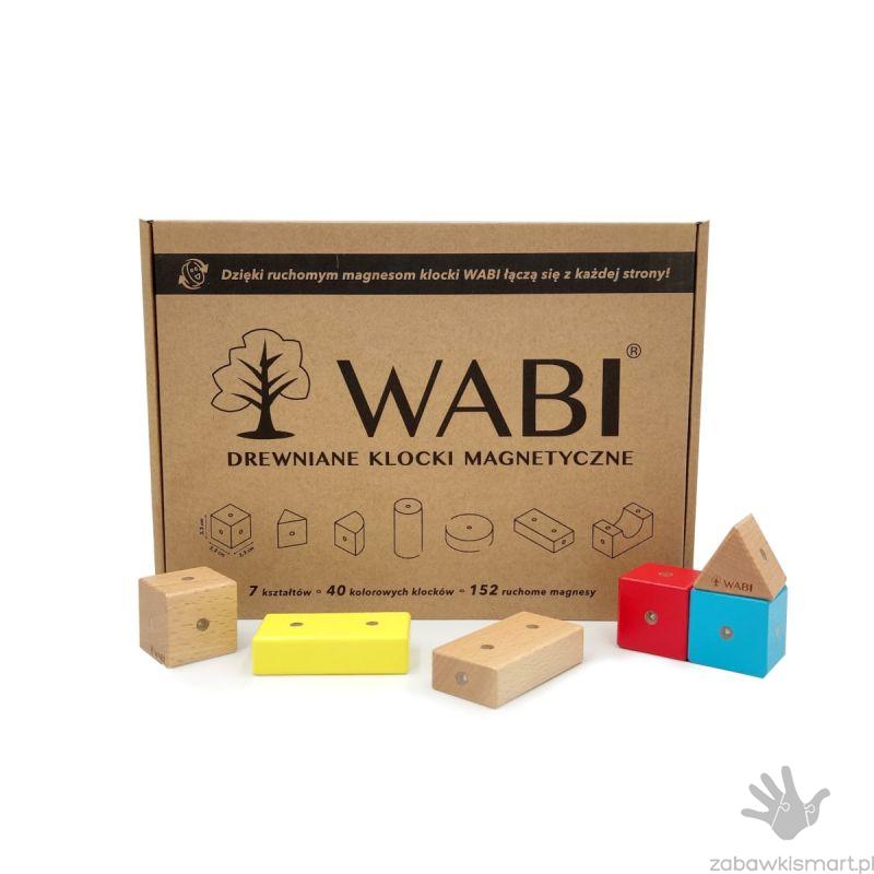 Drewniano- magnetyczne klocki WABI- zestaw 40 elementów - obrazek 13