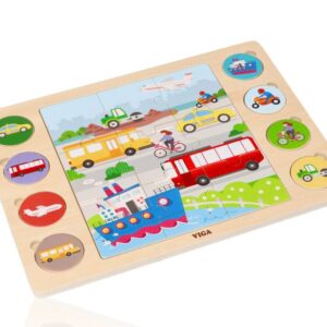 Puzzle i gra odszukaj cień 2 w 1- Pojazdy Viga
