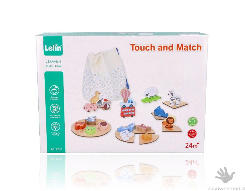 Dotknij i rozpoznaj- drewniana gra sensoryczna Lelin - obrazek 5