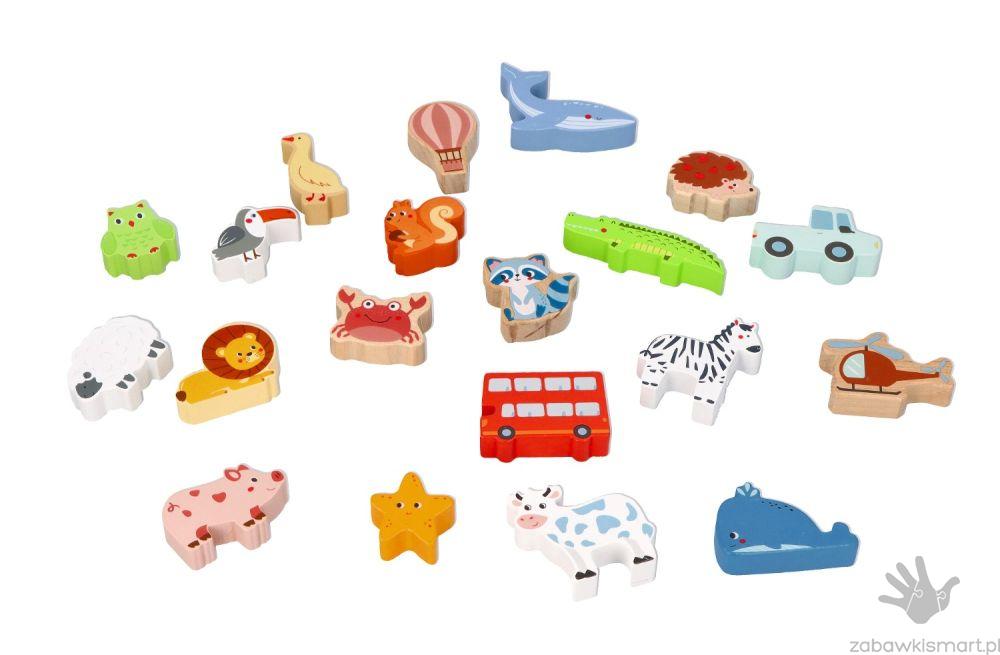 Dotknij i rozpoznaj- drewniana gra sensoryczna Lelin - obrazek 4