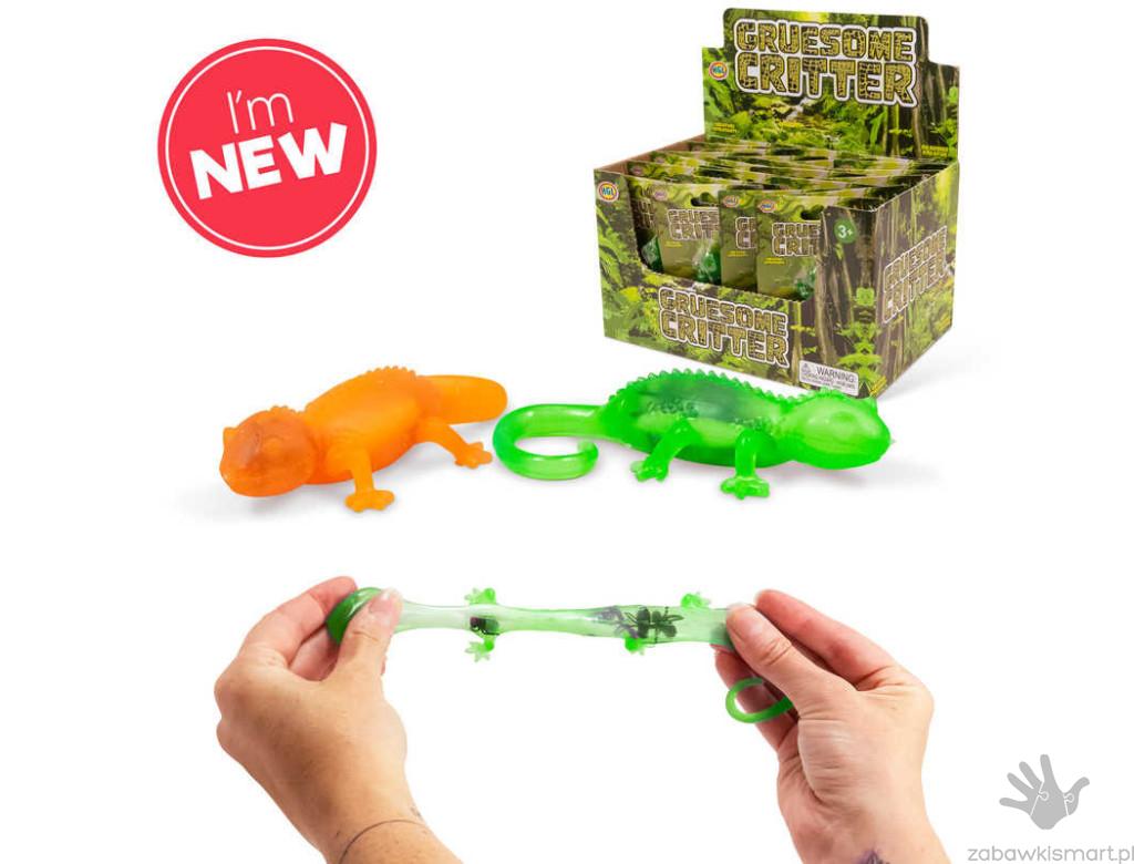 Jaszczurka z robakami i pająkami- gniotek