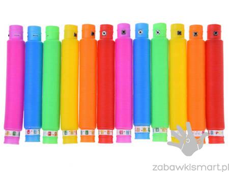 Rurki Sensoryczne ŚWIECĄCE LED (AKS)- zabawka edukacyjna gąsienica- zestaw 12 szt. - obrazek 5