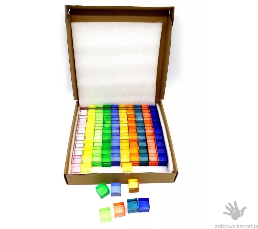 Zestaw kolorowych półprzezroczystych kostek- zestaw 100 szt. - obrazek 2