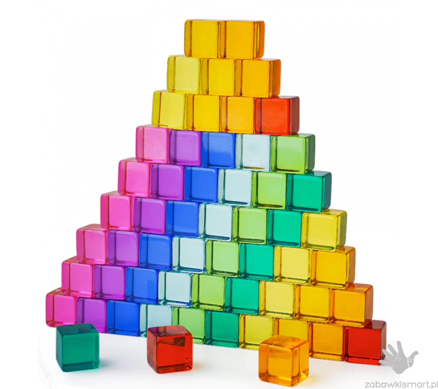 Zestaw kolorowych półprzezroczystych kostek- zestaw 100 szt.