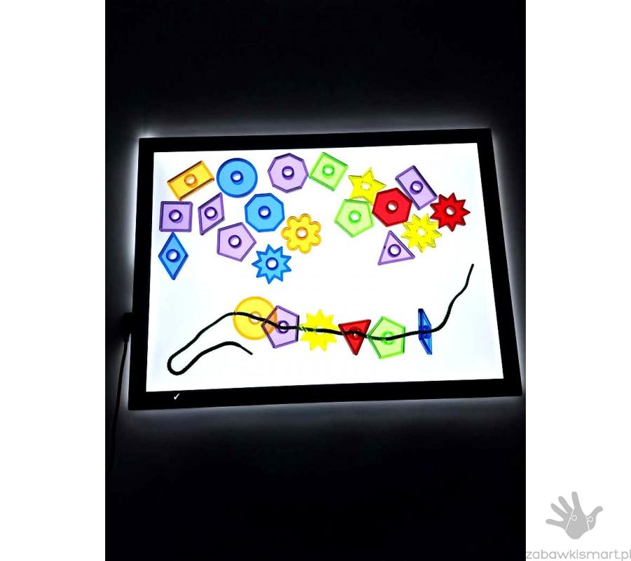 Przezroczyste sznurowane guziki- zestaw 144 elementów do podświetlanego panelu - obrazek 3