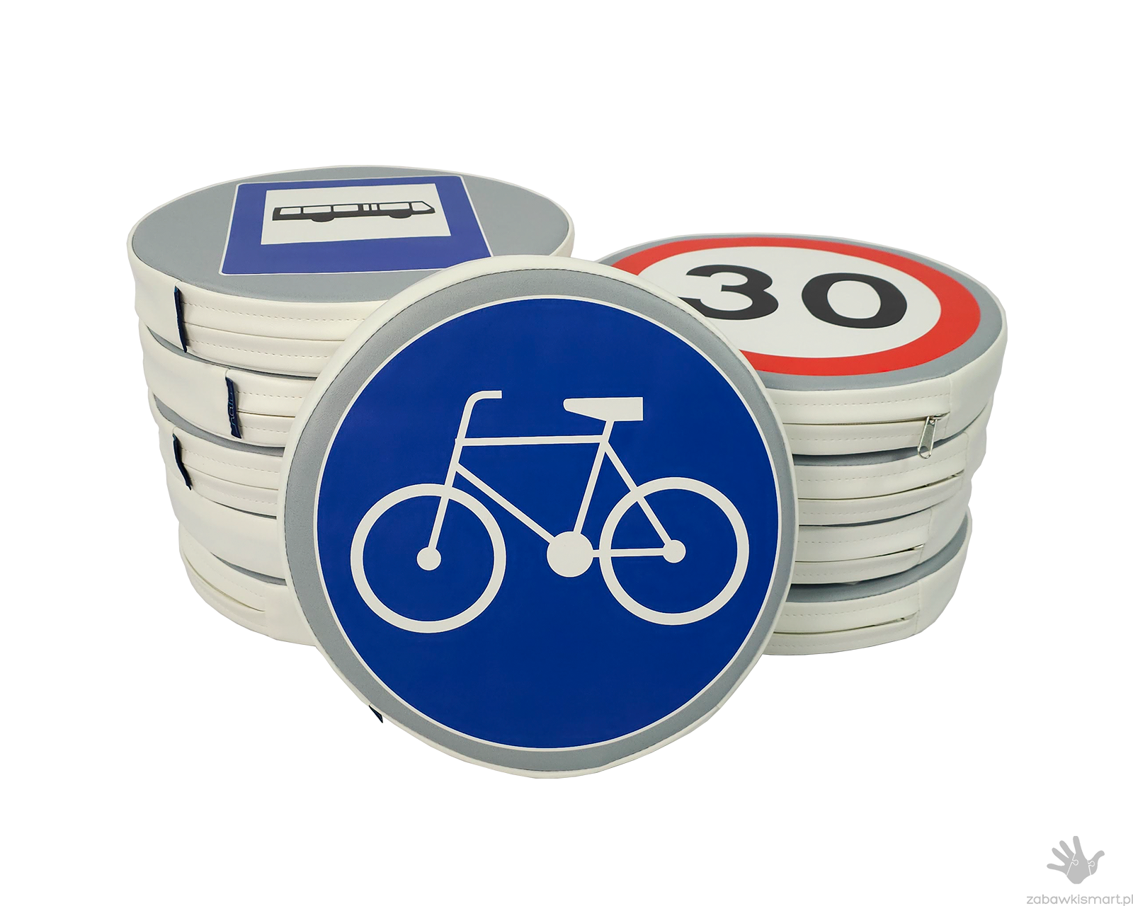 Piankowe poduszki do siedzenia- Znaki drogowe 2 (zestaw 10 szt.) - obrazek 2