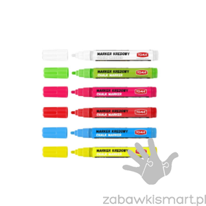 Markery kredowe do świecących tablic- zestaw 6 szt.