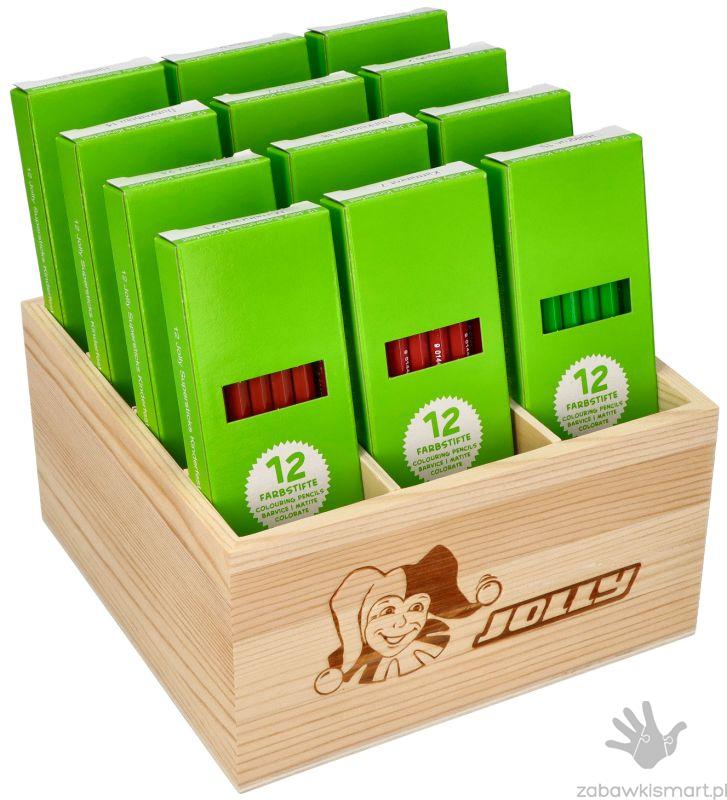 Zestaw grupowy kredek w drewnianym pudełku Jolly (144 szt.) - obrazek 3