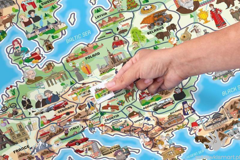 Magnetyczna mapa Europy XXXL- Woody - obrazek 3