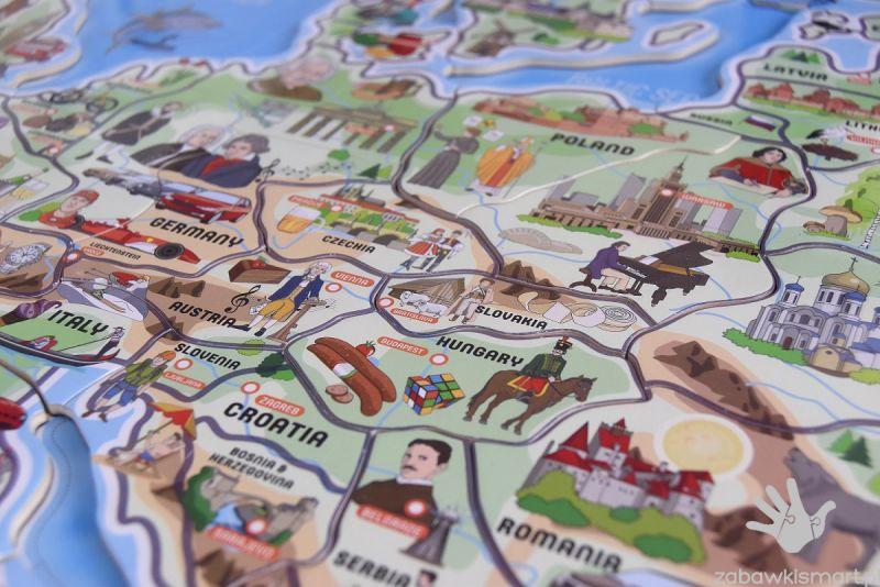 Magnetyczna mapa Europy XXXL- Woody - obrazek 2