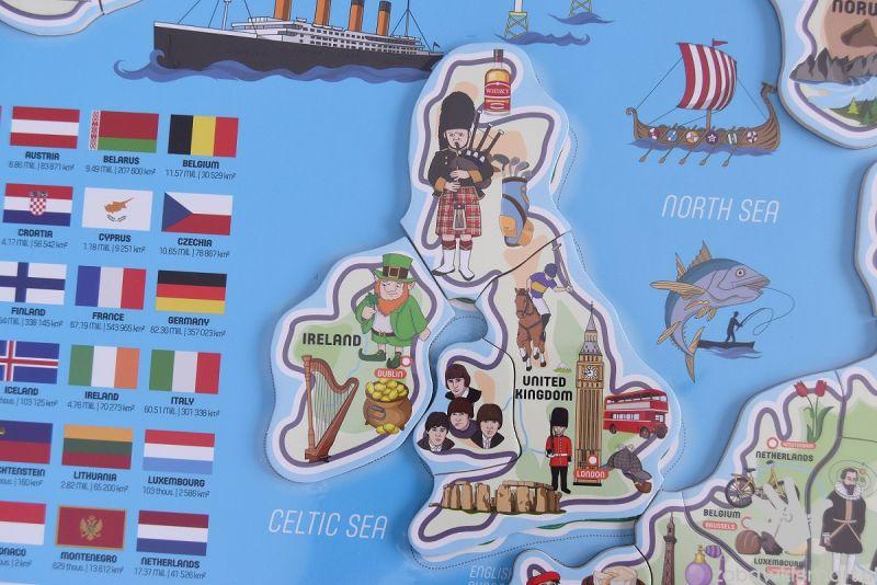 Magnetyczna mapa Europy XXXL- Woody - obrazek 4