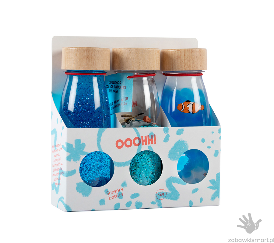 Zestaw 3 butelek sensorycznych Petit Boum- głębia oceanu - obrazek 2