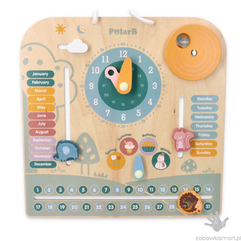 Drewniany kalendarz i zegar PolarB- VIGA