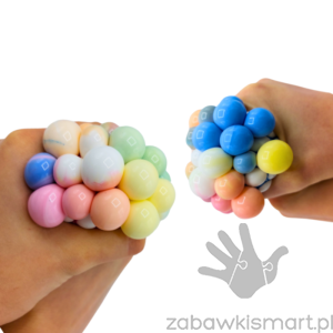 Gniotek w siatce Robetoy- pastelowe winogrono zmieniające kolor