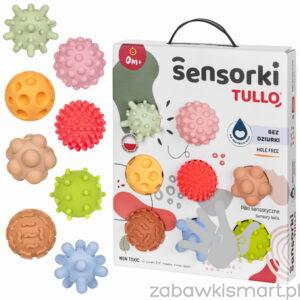 Sensoryczne piłki Tullo Sensorki-  8 szt. (wersja bez dziurek, pastelowe)