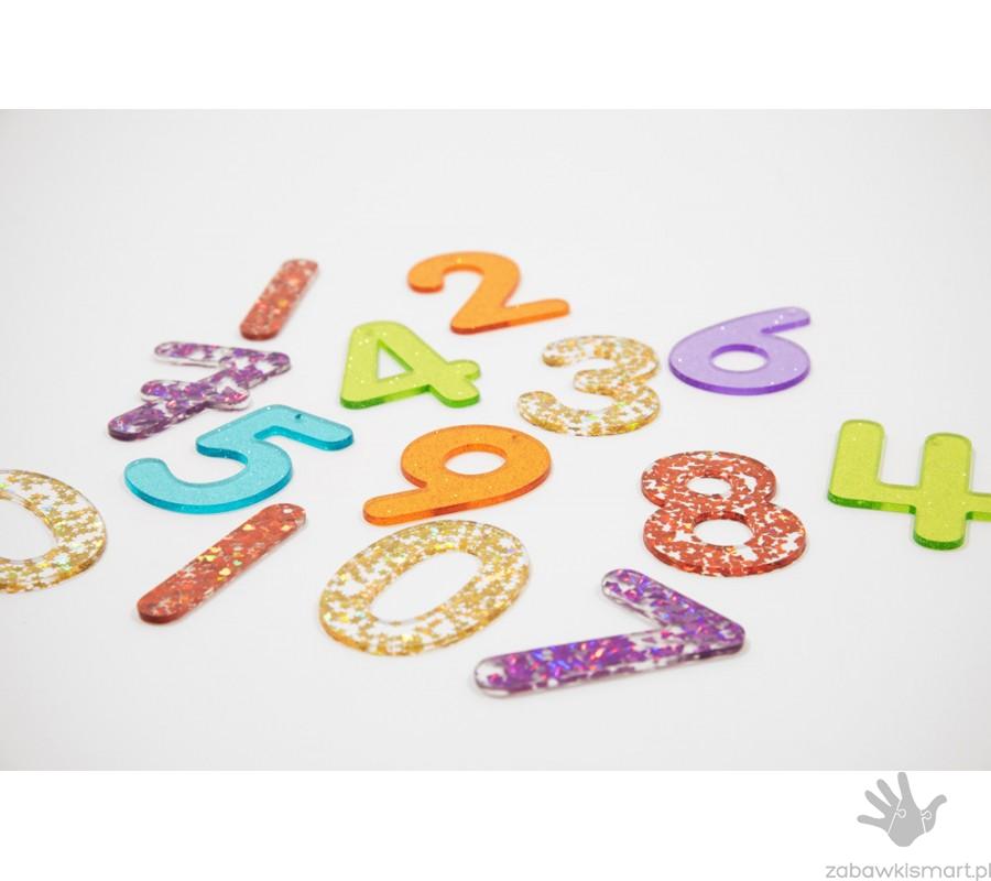 Tęczowe brokatowe cyfry TickiT