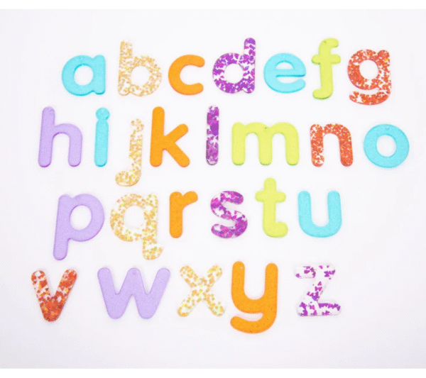 Tęczowe brokatowe litery TickiT
