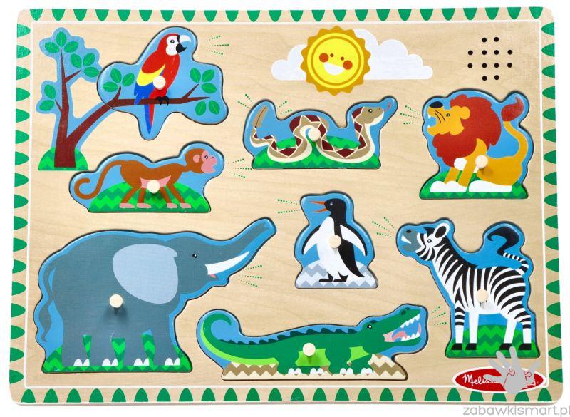 Puzzle z dźwiękiem ZOO- Melissa & Doug - obrazek 2