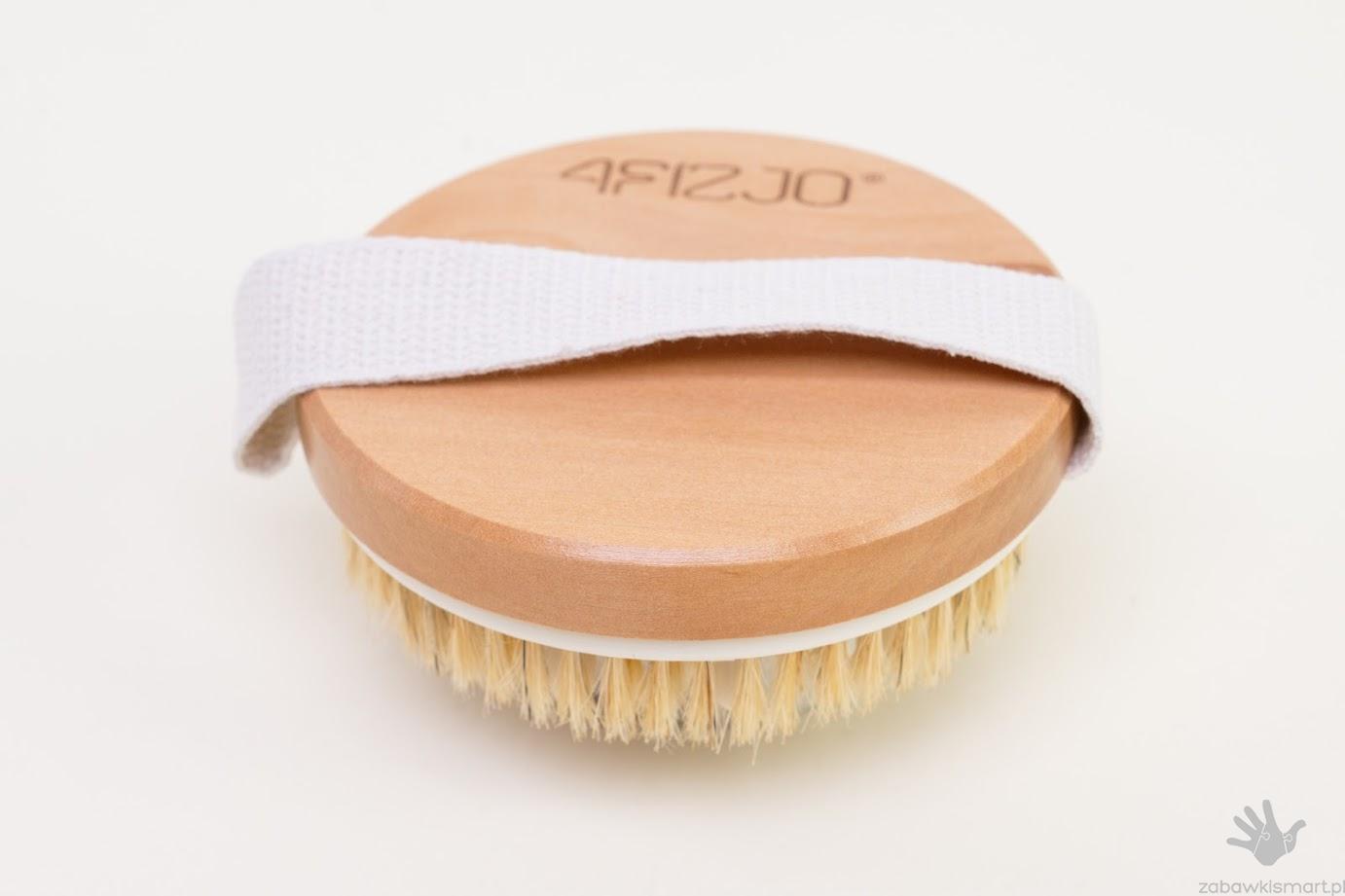 Szczotka do masażu na sucho z wypustkami z naturalnym włosiem i wypustkami silikonowymi