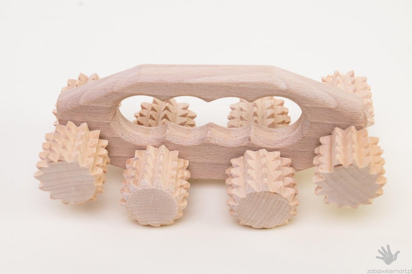 Masażer do ciała ręczny, drewniany- roller do masażu