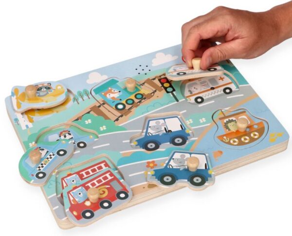 Puzzle dźwiękowe Adam Toys- Pojazdy - obrazek 2